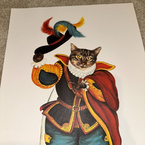 Imagerie D’Epinal-Le Chat Botte Puss in Boots Cat Print Artwork Fairy Tale - Picture 7 of 8